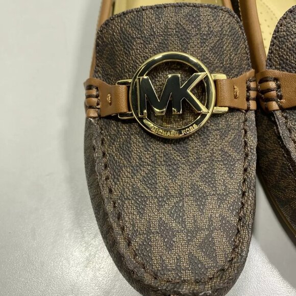 NEW MICHAEL KORS Womens Fulton Logo Moccasins Size 6.5 Cushioned Comfort Brown - Picture 4 of 8